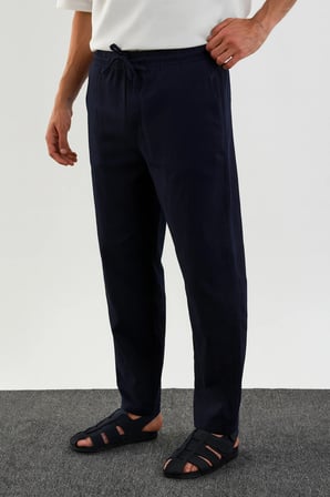 Karalyan Erkek Comfort Fit Rahat Kesim Pamuklu Pantolon Lacivert