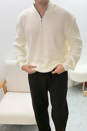 Olver Oversize Triko Uzun Kollu Kazak Ekru