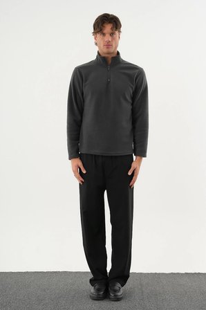 TUNDRA Regular Fit Kışlık Polar Füme