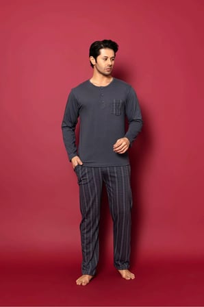 Erkek Uzun Kol Pijama Takımı Yeni Sezon 6707