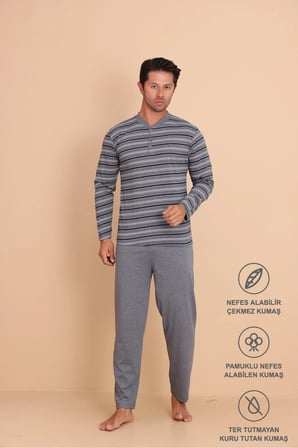 Hunt Regular Erkek Uzun Kol Pijama Takımı
