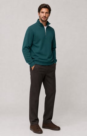 Runi Basic Regular Fit Pamuklu Kışlık Sweatshirt Nefti