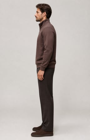 Runi Basic Regular Fit Pamuklu Kışlık Sweatshirt Kahve