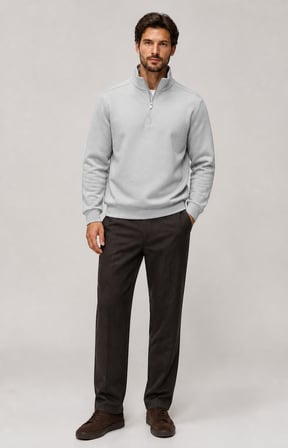 Runi Basic Regular Fit Pamuklu Kışlık Sweatshirt Gri