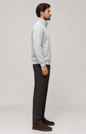 Runi Basic Regular Fit Pamuklu Kışlık Sweatshirt Gri