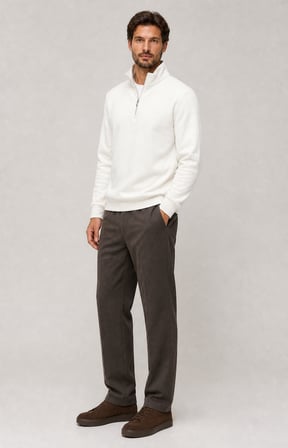 Runi Basic Regular Fit Pamuklu Kışlık Sweatshirt Beyaz