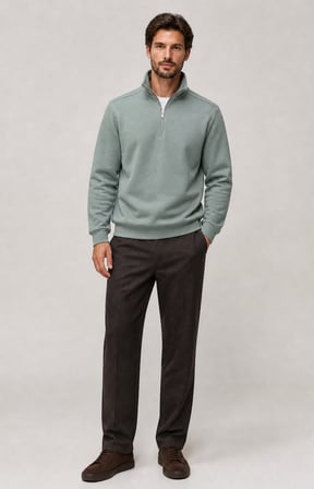 Runi Basic Regular Fit Pamuklu Kışlık Sweatshirt Mint