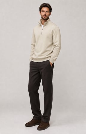 Runi Basic Regular Fit Pamuklu Kışlık Sweatshirt Bej