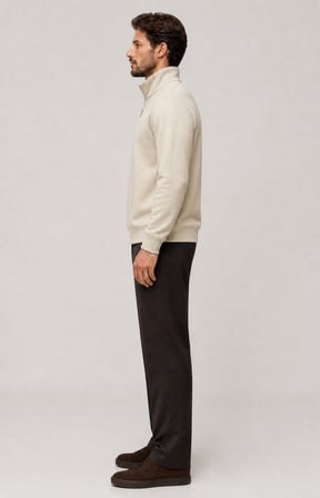 Runi Basic Regular Fit Pamuklu Kışlık Sweatshirt Bej