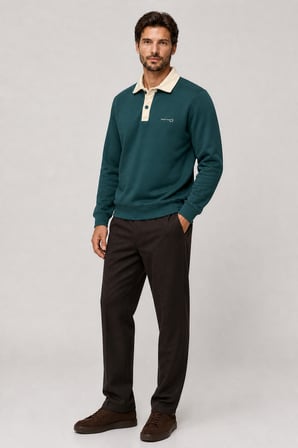 Snap Erkek Regular Fit Düğmeli Kışlık Sweatshirt Nefti