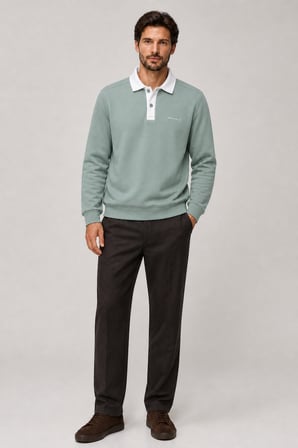 Snap Erkek Regular Fit Düğmeli Kışlık Sweatshirt Mint