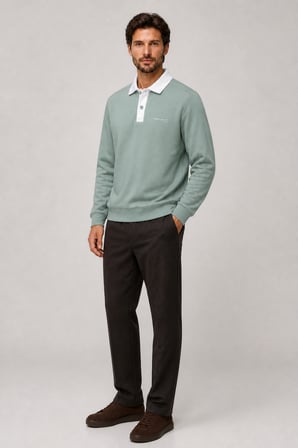 Snap Erkek Regular Fit Düğmeli Kışlık Sweatshirt Mint