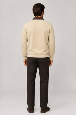 Snap Erkek Regular Fit Düğmeli Kışlık Sweatshirt Bej