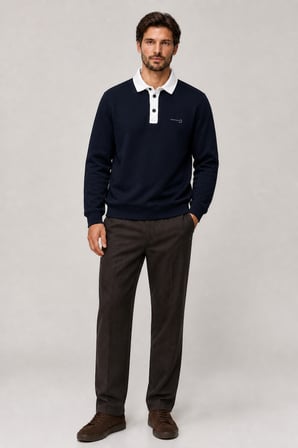 Snap Erkek Regular Fit Düğmeli Kışlık Sweatshirt Siyah