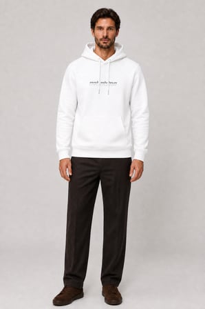Consume Erkek Regular Fit Kapüşonlu Sweatshirt Beyaz