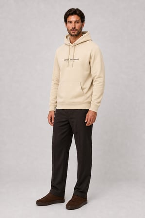 Consume Erkek Regular Fit Kapüşonlu Sweatshirt Bej