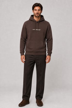 Consume Erkek Regular Fit Kapüşonlu Sweatshirt Kahve