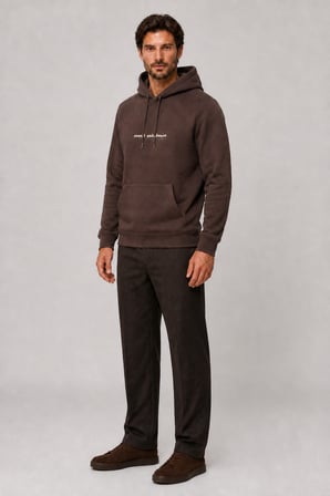 Consume Erkek Regular Fit Kapüşonlu Sweatshirt Kahve