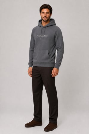 Consume Erkek Regular Fit Kapüşonlu Sweatshirt Antrasit