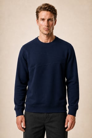 Lines Regular Fit Kışlık Sweatshirt Lacivert