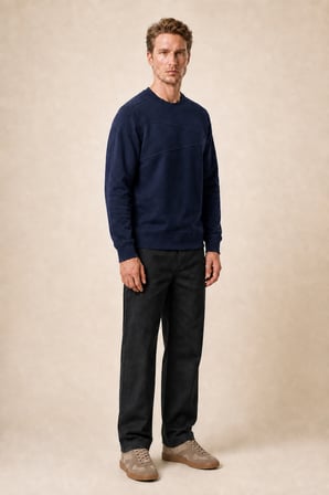 Lines Regular Fit Kışlık Sweatshirt Lacivert