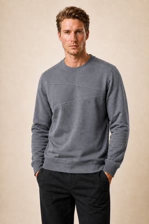 lines regular fit kışlık sweatshirt füme