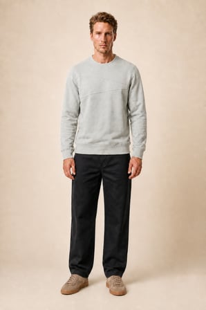 Lines Regular Fit Kışlık Sweatshirt Gri