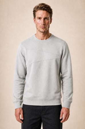 Lines Regular Fit Kışlık Sweatshirt Gri