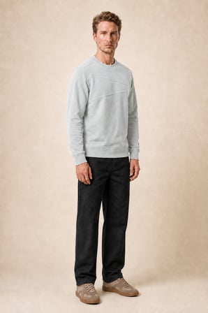 Lines Regular Fit Kışlık Sweatshirt Gri