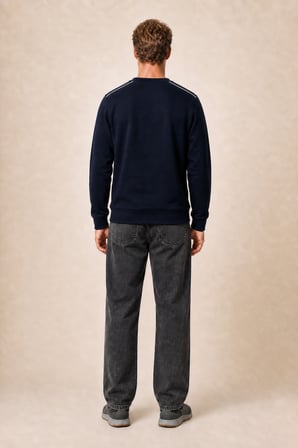 Qwen Bisiklet Yaka Regular Fit Kışlık Sweatshirt Lacivert