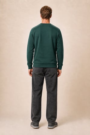 Qwen Bisiklet Yaka Regular Fit Kışlık Sweatshirt Nefti