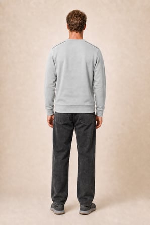Qwen Bisiklet Yaka Regular Fit Kışlık Sweatshirt Gri