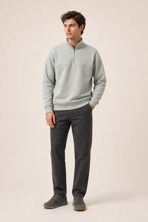 Knel Regular Fit Kışlık Yeni Sezon Erkek Sweatshirt Mint