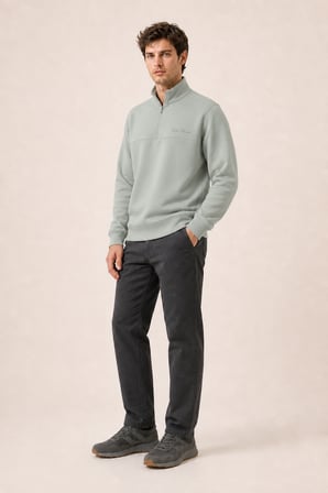 Knel Regular Fit Kışlık Yeni Sezon Erkek Sweatshirt Mint