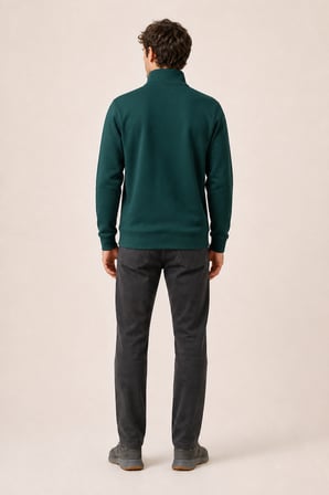 Krivs Bisiklet Yaka Regular Fit Kışlık Sweatshirt Nefti