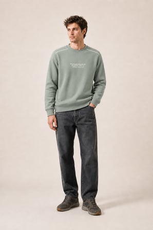 Respect Bisiklet Yaka Regular Fit Kışlık Sweatshirt Mint