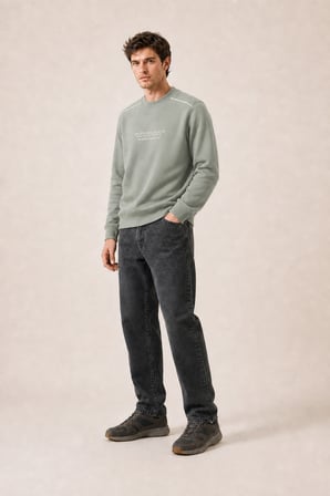 Respect Bisiklet Yaka Regular Fit Kışlık Sweatshirt Mint
