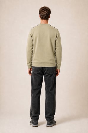 Respect Bisiklet Yaka Regular Fit Kışlık Sweatshirt Bej