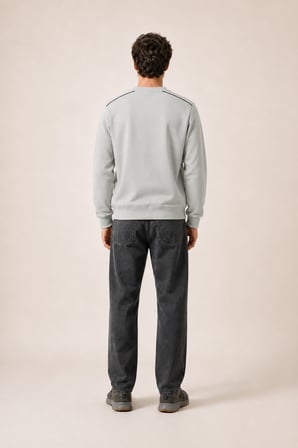 Respect Bisiklet Yaka Regular Fit Kışlık Sweatshirt Gri