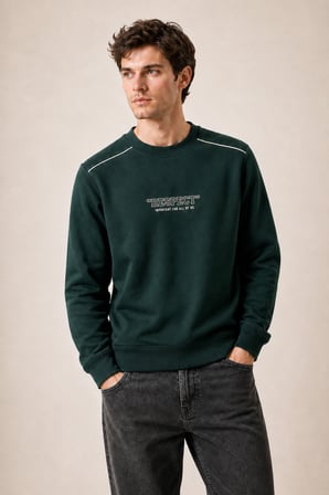 Respect Bisiklet Yaka Regular Fit Kışlık Sweatshirt Nefti