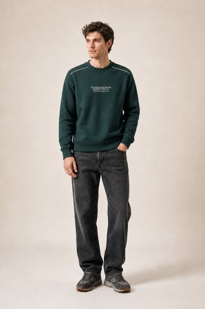 Respect Bisiklet Yaka Regular Fit Kışlık Sweatshirt Nefti