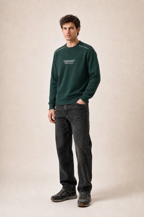 Respect Bisiklet Yaka Regular Fit Kışlık Sweatshirt Nefti