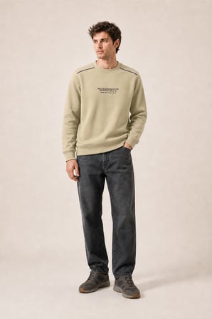 Respect Bisiklet Yaka Regular Fit Kışlık Sweatshirt Çağla