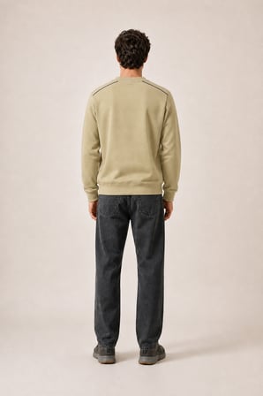Respect Bisiklet Yaka Regular Fit Kışlık Sweatshirt Çağla