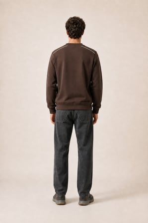 Respect Bisiklet Yaka Regular Fit Kışlık Sweatshirt Kahve