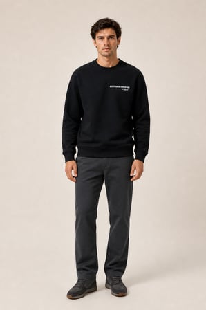 Takes Bisiklet Yaka Kışlık Regular Fit Sweatshirt Siyah