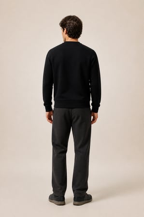 Takes Bisiklet Yaka Kışlık Regular Fit Sweatshirt Siyah