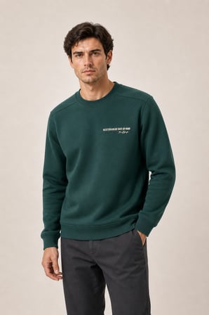 Takes Bisiklet Yaka Kışlık Regular Fit Sweatshirt Nefti
