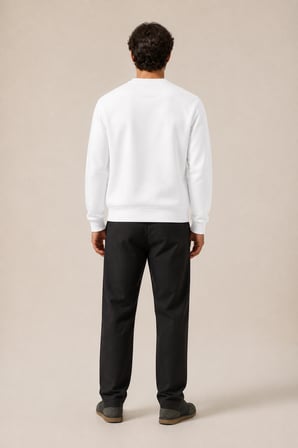 Takes Bisiklet Yaka Kışlık Regular Fit Sweatshirt Beyaz