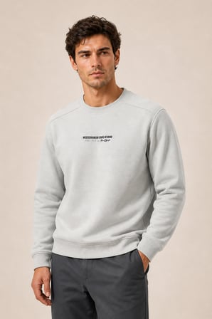 Takes Bisiklet Yaka Kışlık Regular Fit Sweatshirt Gri